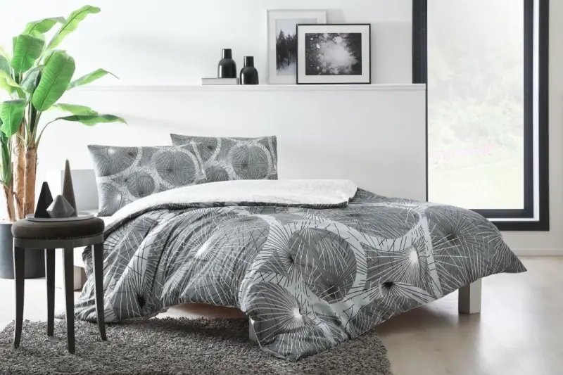 Crown Double Size Ranforce Duvet Cover Set Sparkle Gray - NEVRESIMDUNYASI