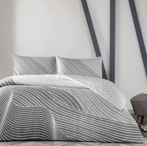 Crown Double Size Ranforce Duvet Cover Set Crumbly Gray - 1