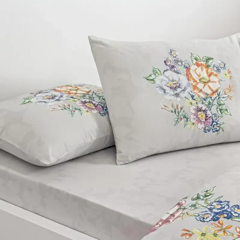 Crown Double Size Ranforce Duvet Cover Set Fiora Gray - 2