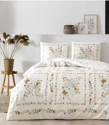 Crown Double Size Ranforce Duvet Cover Set Hilarie Pink - 2