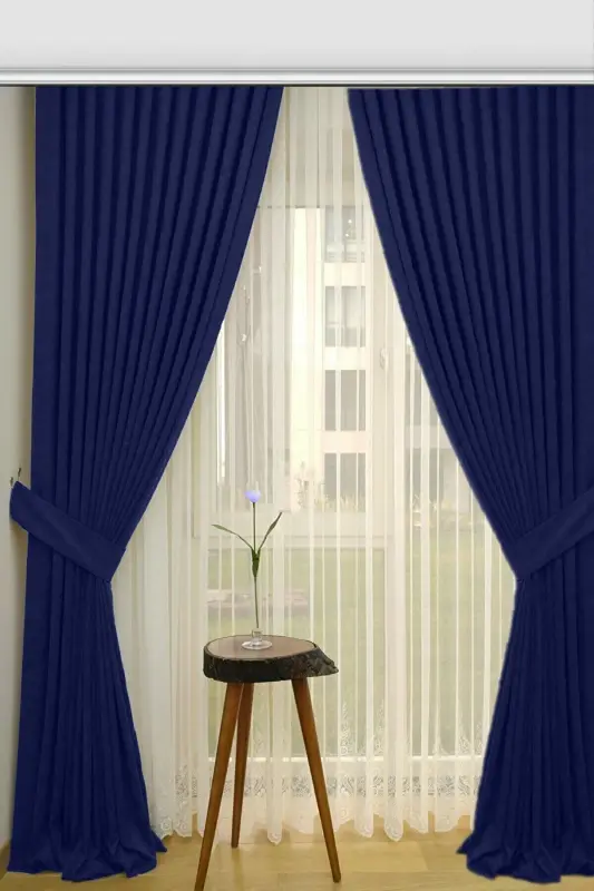 Crown Parliament Plain Background Curtain, Plain Sewing Without Pleats, Buckram Gathering, Single Panel-Parliament - 7