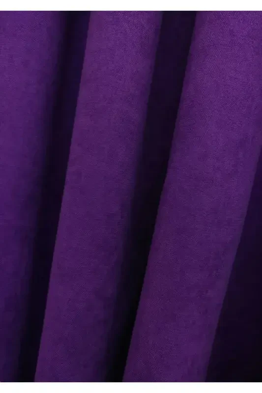 Crown Purple Solid Color Backdrop Curtain, Plain Sewn Without Pleats, Buckram Gathering, Single Panel-Purple - 6