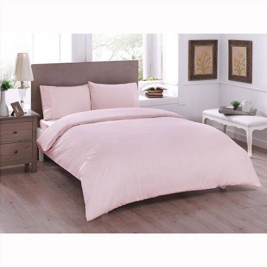 Crown Ranforce Double Bed Linen Set Basic Light Pink - 3