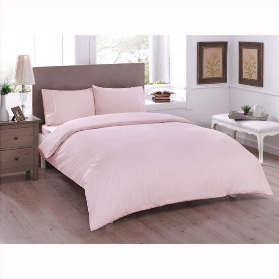 Crown Ranforce Double Bed Linen Set Basic Light Pink - 1