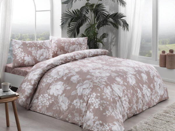 Crown Ranforce Single Bed Duvet Cover Set Abril Cappuccino - 1