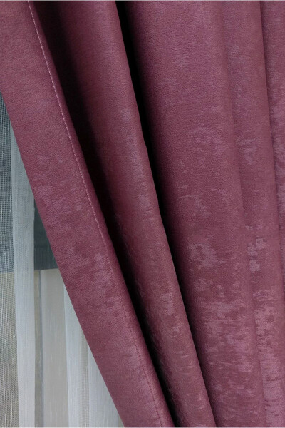 Crown Rose Plain Pleated Soft Background Curtain 1/3 Tight Pleat Single Wing - 6