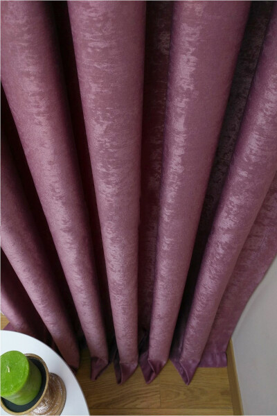 Crown Rose Plain Pleated Soft Background Curtain 1/3 Tight Pleat Single Wing - 15