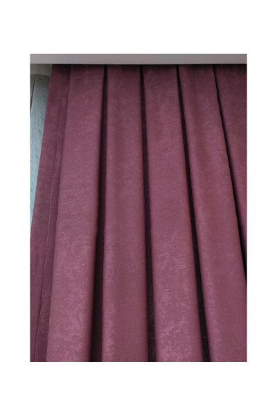 Crown Rose Plain Pleated Soft Background Curtain 1/3 Tight Pleat Single Wing - 16