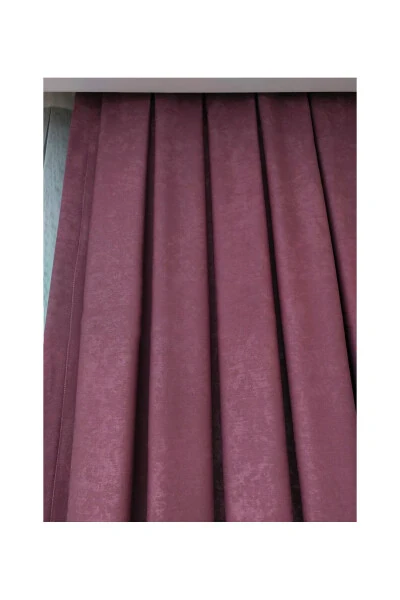 Crown Rose Plain Pleated Soft Background Curtain 1/3 Tight Pleat Single Wing - 16