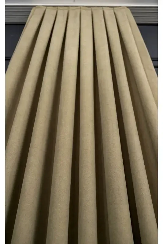 Crown Stone Solid Color Backdrop Curtain, Flat Sewing Without Pleats, Buckram Gathering, Single Panel-Stone - Modazone