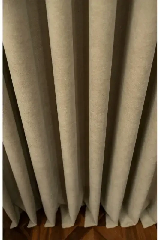 Crown Stone Solid Color Backdrop Curtain, Flat Sewing Without Pleats, Buckram Gathering, Single Panel-Stone - 3