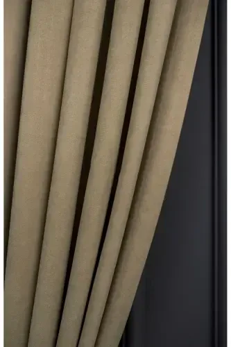 Crown Stone Solid Color Backdrop Curtain, Flat Sewing Without Pleats, Buckram Gathering, Single Panel-Stone - 8