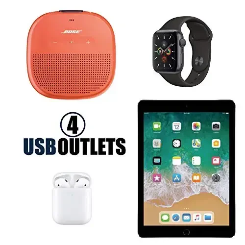 Cruise Approved Power Strip Himoya qiluvchi bo'lmagan 3,3 ft Sayohat uzatma kabeli va USB portlari bilan [2 USB, 2 USB-C, 3 AC] Carnival, Princess & Major Cruise Lines uchun kruiz kemasi uchun zarur narsalar 2025 & 2026 - 5