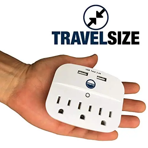 Cruise Approved Power Strip - Non Surge Protector for Cruise Ship with 2 USB Outlets - Cruise Ship Essentials for Carnival, Princess, Norwegian, Holland America, MSC & Major Cruise Lines (White) - CRUISE ON
