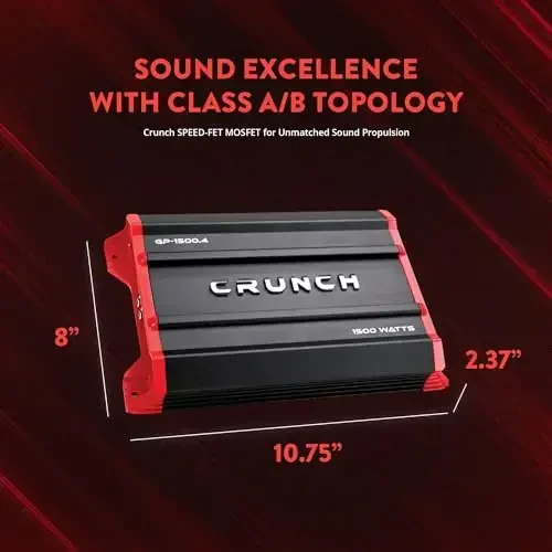 Crunch Ground Pounder GP-1500.4 1500 Watt 4 Channel Amplifier - 2