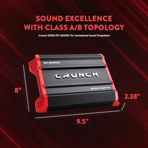 Crunch Ground Pounder GP-2000.2 2000 Watt 2 Channel Amplifier - Crunch (1)