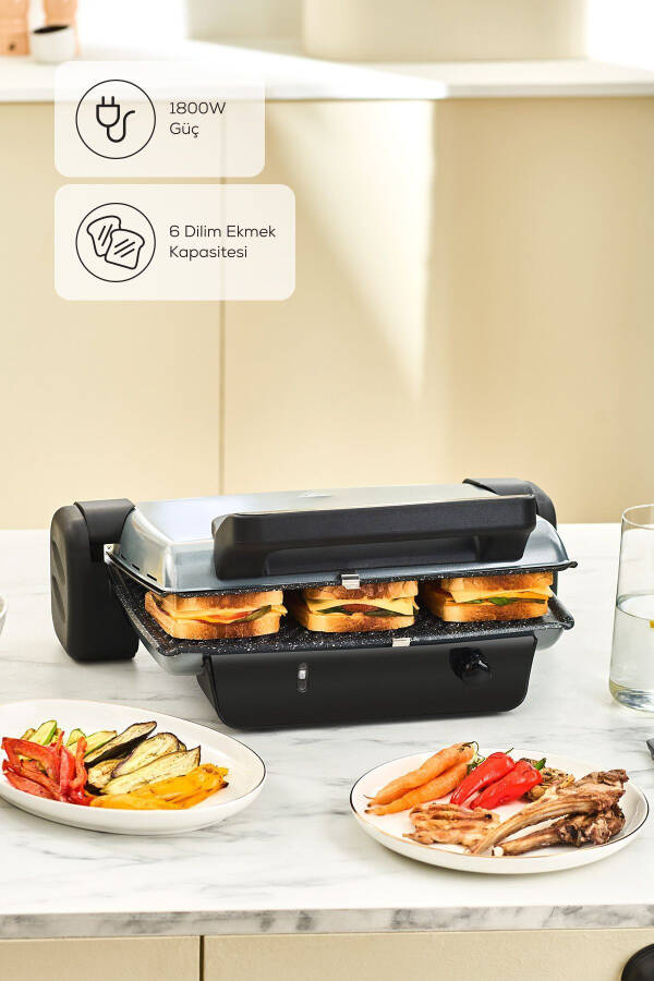 Crust Grill Toast Grill and Toaster 6 Slice Anthracite - 1