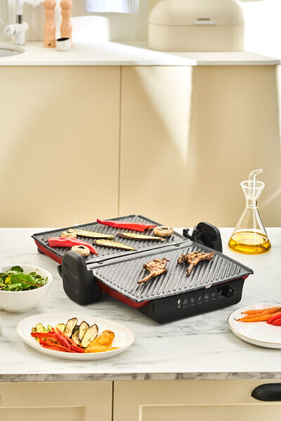 Crust Grill Toast Grill and Toaster Machine 6 Slice Red - 6