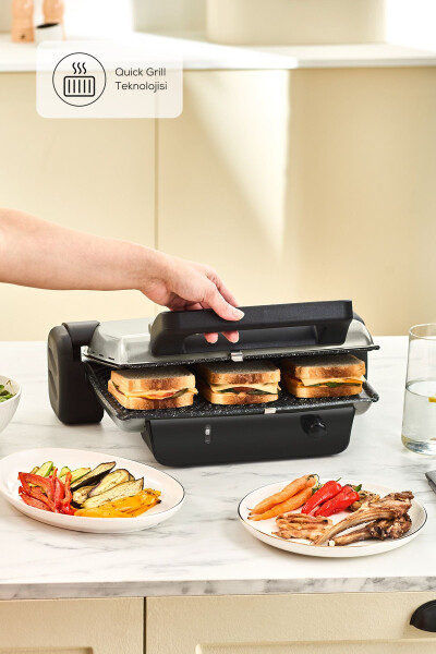 Crust Grill Toaster Grill va Tost Mashinasi 6 Dilimlı Mat Krem - 11