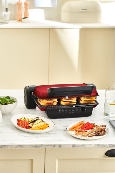 Crust Grill Tost Grili va Toaster Mashinasi 6 Tilim Qizil - KARACA (1)