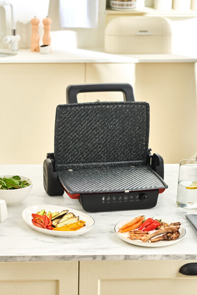 Crust Grill Tost Grili va Toaster Mashinasi 6 Tilim Qizil - 5