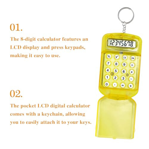 Cryptolux 12Pcs Mini Calculator Keychain Portable Pocket Small Calculator,Suitable for Students at School and at Home - 4