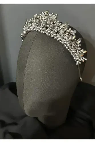 Crystal Bride, After Party, Engagement, Henna, Wedding Crown-Anthracite - 1