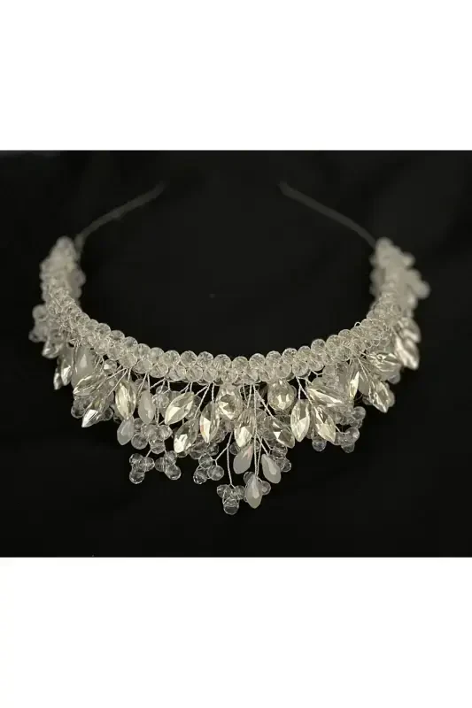 Crystal Bride, After Party, Engagement, Henna, Wedding Crown-White - 2