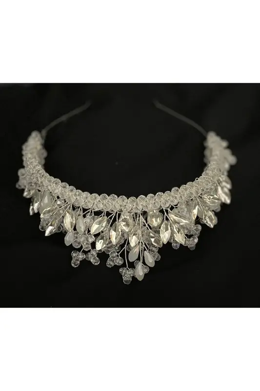 Crystal Bride, After Party, Engagement, Henna, Wedding Crown-White - 2