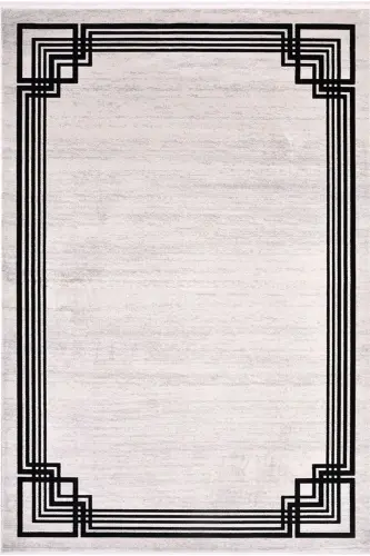 Crystal Collection 18116K Dense Woven Viscose Silk Textured Living Room Hallway Kitchen Carpet Runner-Black - 1