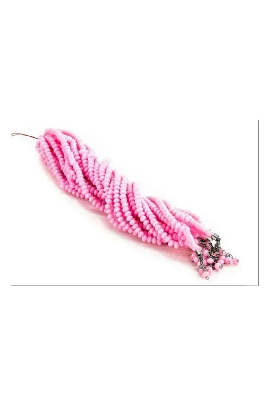 Crystal Look 99 Prayer Beads Mevlut Hajj Umrah Gift 10 Pieces Pink-Pink - 2