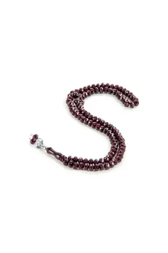 Crystal Look 99 Prayer Beads Mevlut Hajj Umrah Gift 10 Pieces Plum-Plum - 1