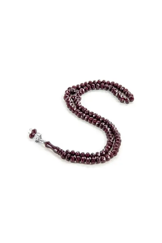 Crystal Look 99 Prayer Beads Mevlut Hajj Umrah Gift 10 Pieces Plum-Plum - 1