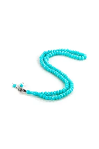Crystal Look 99 Prayer Beads Mevlut Hajj Umrah Gift 10 Pieces Turquoise-Turquoise - 1