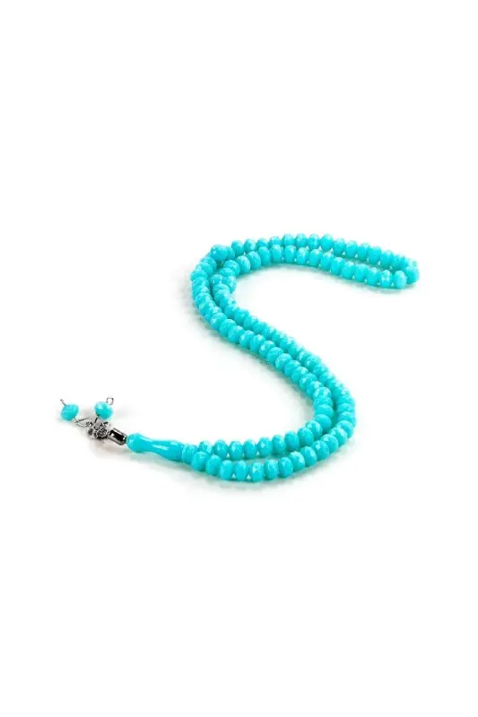 Crystal Look 99 Prayer Beads Mevlut Hajj Umrah Gift 10 Pieces Turquoise-Turquoise - İHVAN