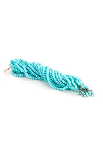 Crystal Look 99 Prayer Beads Mevlut Hajj Umrah Gift 10 Pieces Turquoise-Turquoise - 2