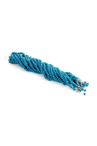 Crystal Look 99 Prayer Beads Mevlut Hajj Umrah Souvenir 10 Pieces Petrol-Petrol - 2