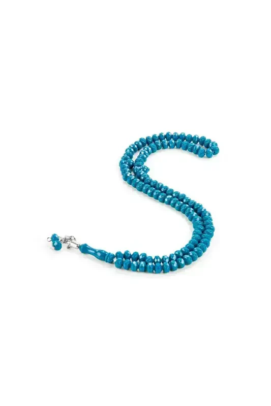 Crystal Look 99 Prayer Beads Mevlut Hajj Umrah Souvenir 10 Pieces Petrol-Petrol - İHVAN