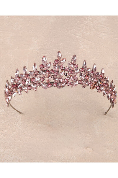 Crystal Stone Bridal Henna Crown Women's Special Bridal Wedding Crown Pink - 10