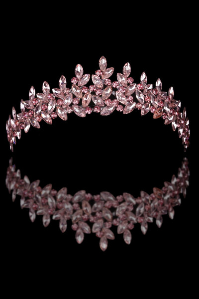 Crystal Stone Bridal Henna Crown Women's Special Bridal Wedding Crown Pink - 16