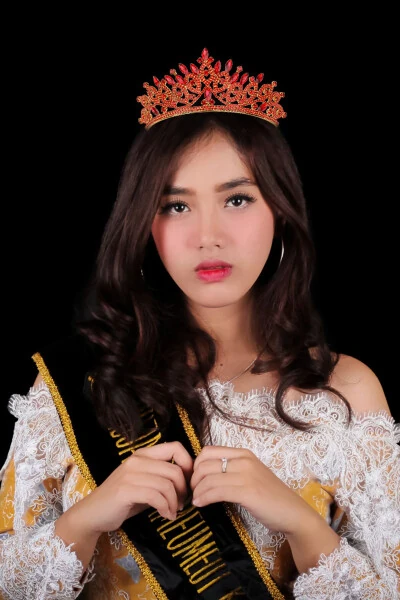 Crystal Stone Bridal Queen Crown Shiny Princess Crown Bride Wedding Crown Gold Red - Modazone (1)