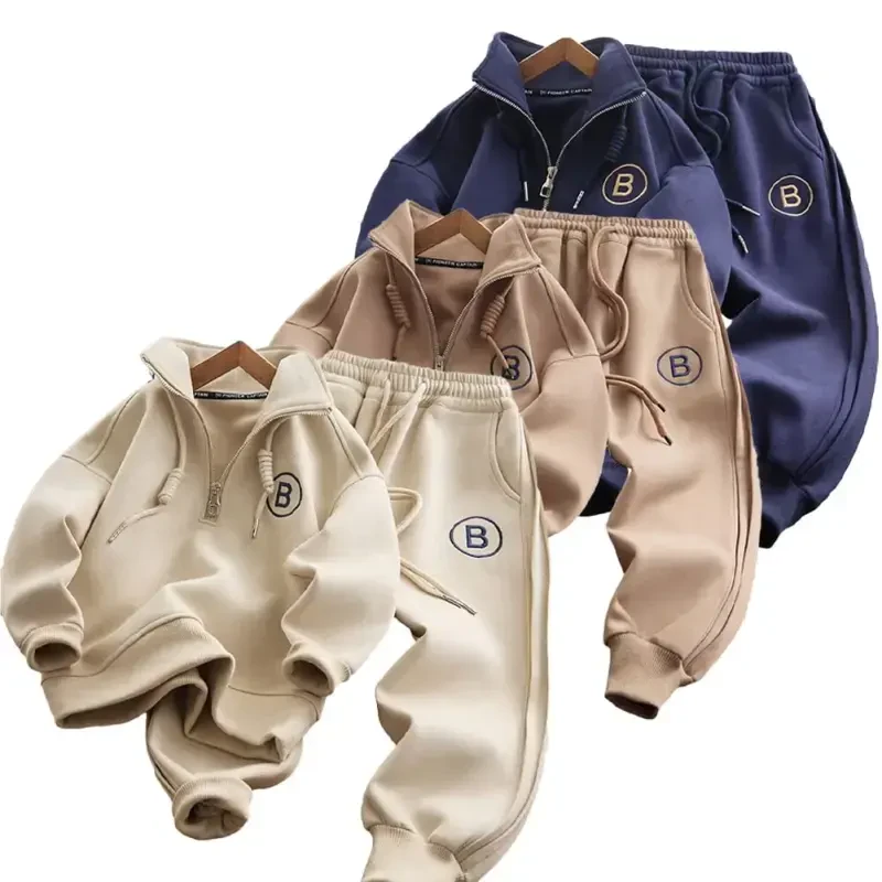 CSCHome Kids Toddler Boys 2Pcs Activewear Sweatsuit Sets Baby Pullover Sweatshirt Sets Kid Long Sleeve Tracksuits Active Sweatshirts Jogger Pants 2 Piece Outfits for 3-12 Years- - 8