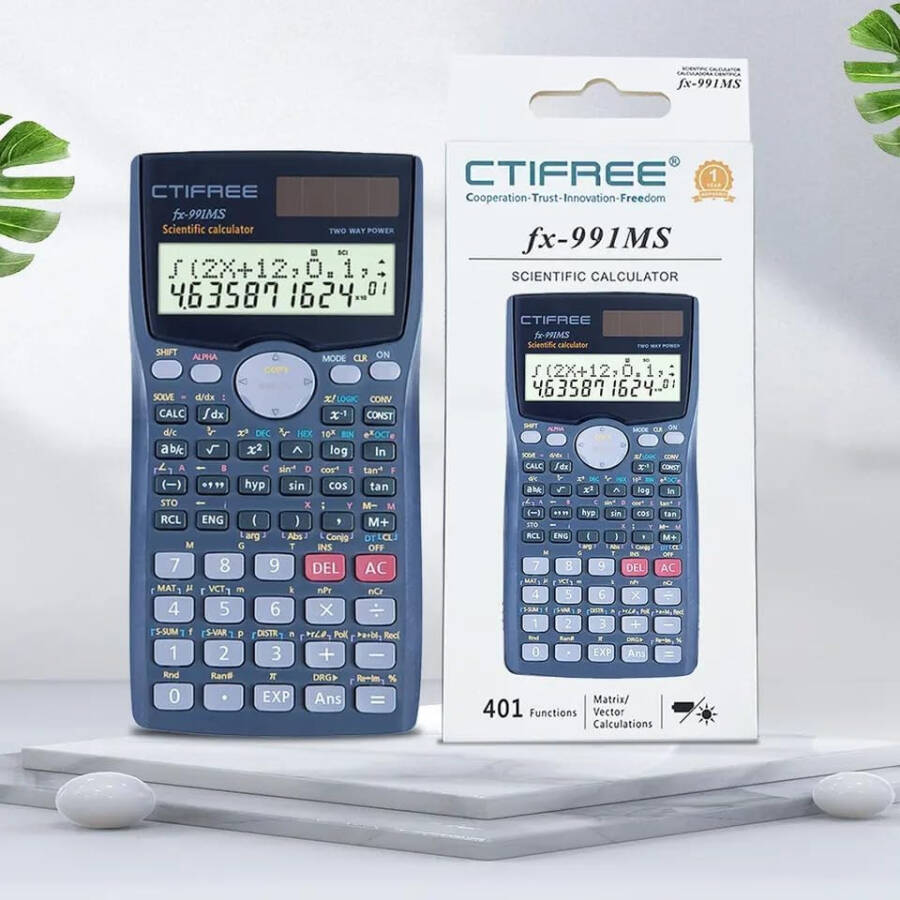 CTIFREE Bilimsel Hesap Makinesi FX-991MS Lise Ortaokul Matematik 401 Fonksiyon Hesap Makinesi - 5