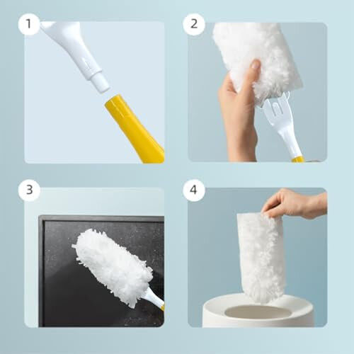 Cubicozy Car Interior Duster - Ultimate Cleaning Tool for Cars, House, and Office - Compact Mini Design for Effortless Dust Removal Double-Sided Design 2handle +10 Duster Refills. - 4