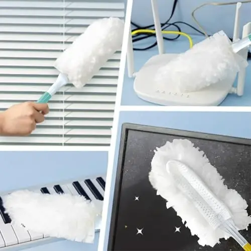 Cubicozy Car Interior Duster - Ultimate Cleaning Tool for Cars, House, and Office - Compact Mini Design for Effortless Dust Removal Stereo-Single Sided Design 2handle +20 Duster Refills. - 6