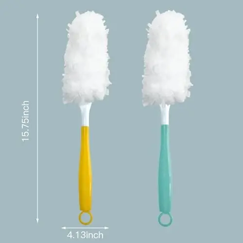 Cubicozy Car Interior Duster - Ultimate Cleaning Tool for Cars, House, and Office - Compact Mini Design for Effortless Dust Removal. Double-Sided Design. 2 handles + 20 Duster Refills. - 3