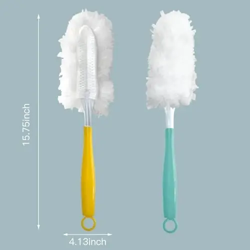 Cubicozy Car Interior Duster - Ultimate Cleaning Tool for Cars, House, and Office - Compact Mini Design for Effortless Dust Removal Stereo-Single Sided Design 2handle +20 Duster Refills. - 3