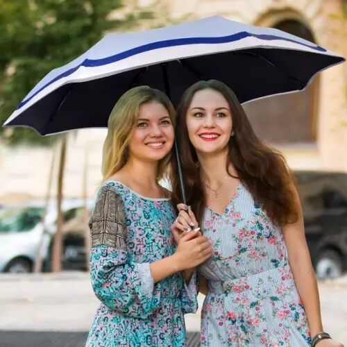 CUBY Cute Sun UV Umbrella for Kids, Girls & Women – Auto Open/Close Umbrellas with Easy Section-by-Section Folding, Portable Compact Travel Parasol with Carabiner Hook & SPF 50+ Sun Protection (Light Blue) - CUBY (1)