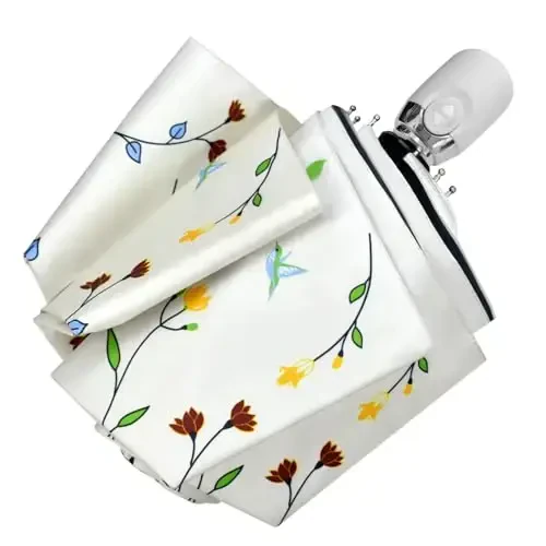 Cuby UV Sun Umbrella Compact Folding Travel Umbrella Auto Open and Close for Windproof, Rainproof & 99.9% UV Protection Parasol with Black Anti-UV Coating - 1