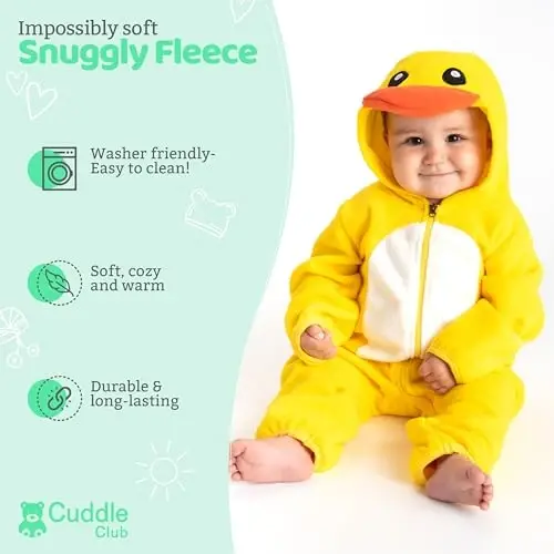 Cuddle Club Fleece Baby Bunting Bodysuit bilan Kapüşon, O'zgartiriladigan Qo'lqoplar & Etiklar, Avtomobil O'rindig'iga Mos, Yumshoq & Issiq, Oson Fermuar - 2